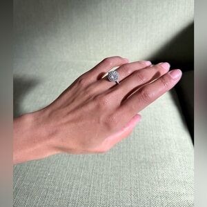 Sterling Silver Double Halo Ring